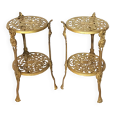 Paire de sellettes style victorienne en laiton ajouré