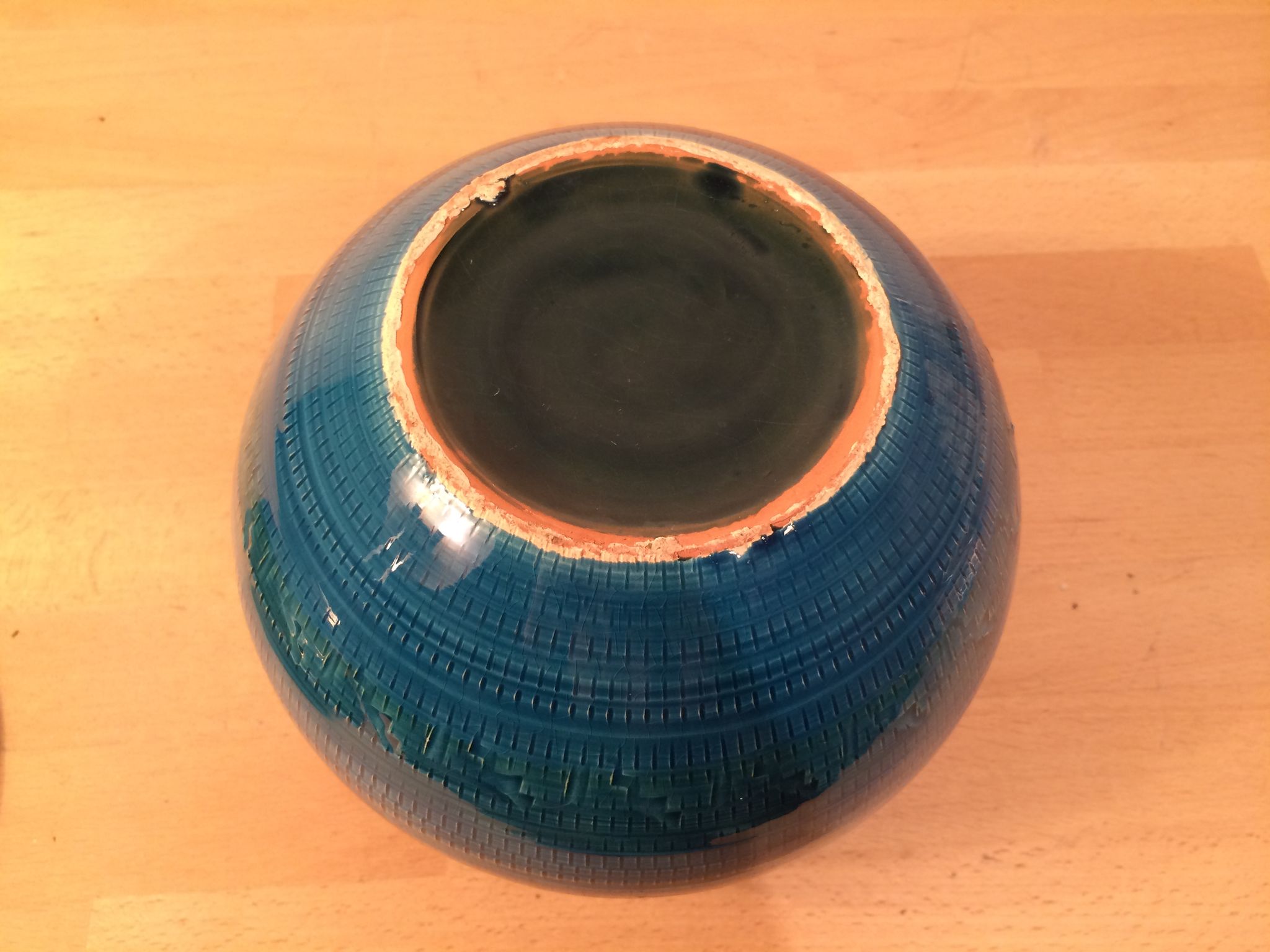 Vase boule Bitossi Aldo Londi Rimini Blue