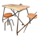 Vintage workbench circa 1930, folding metal leg.