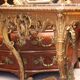 19th console in richly carved gilded wood Regency-style marble tray