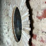 Mirror in patinated natural wood
