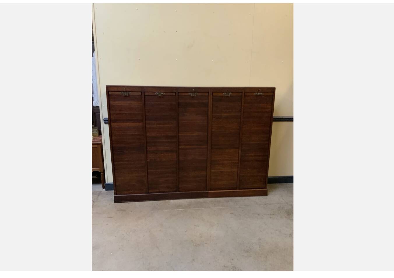 Antique Art Deco roller shutter archive cabinet