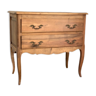 Solid raw walnut sauteuse chest of drawers