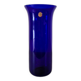 Bohemian vase in cobalt blue glass