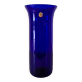 Bohemian vase in cobalt blue glass