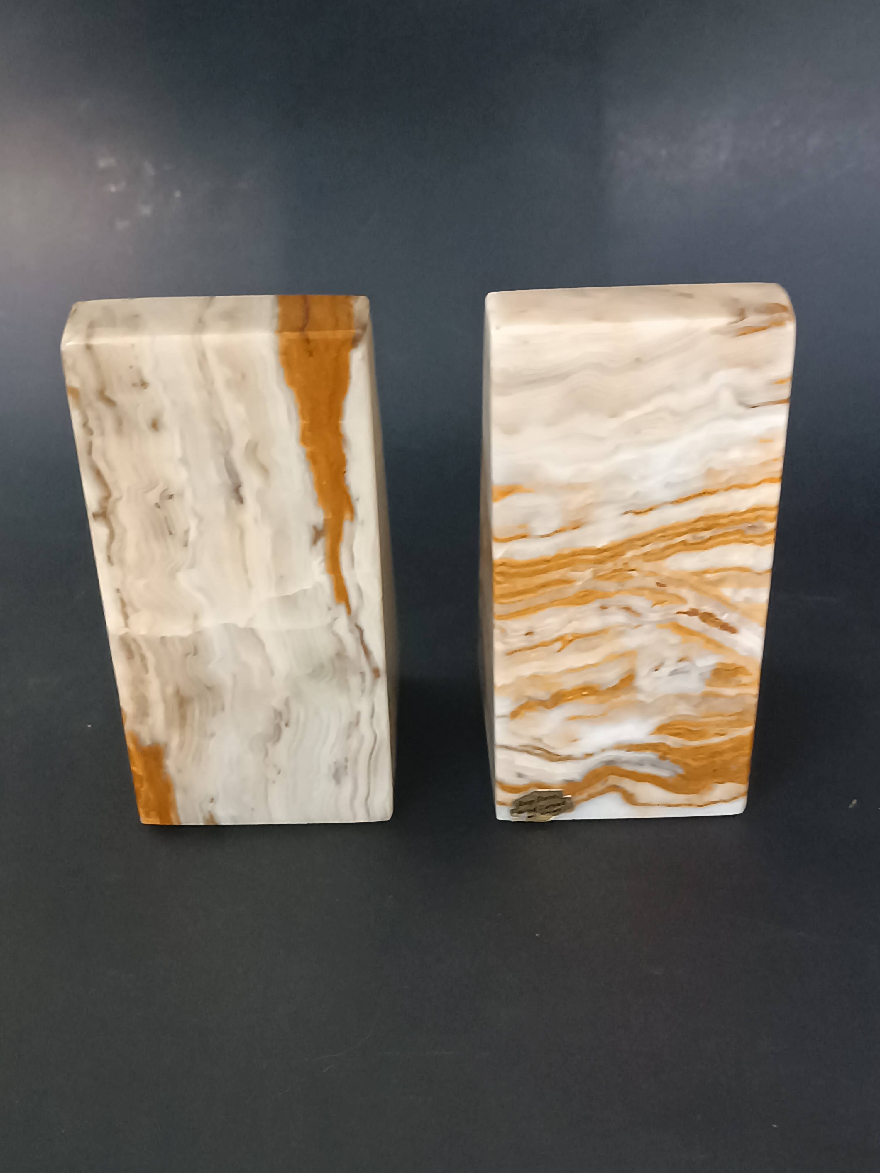 Vintage pyramid onyx bookends