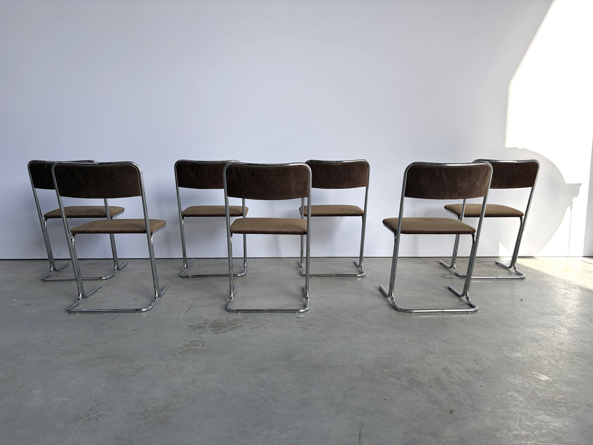 Vintage tubular chrome dining chairs, 1960s