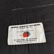 3-seater sofa W.H. Gispen for Dutch Originals, black leather and chrome