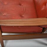 Pair of Danish / Scandinavian Teak Easychairs wit Leather 1960s