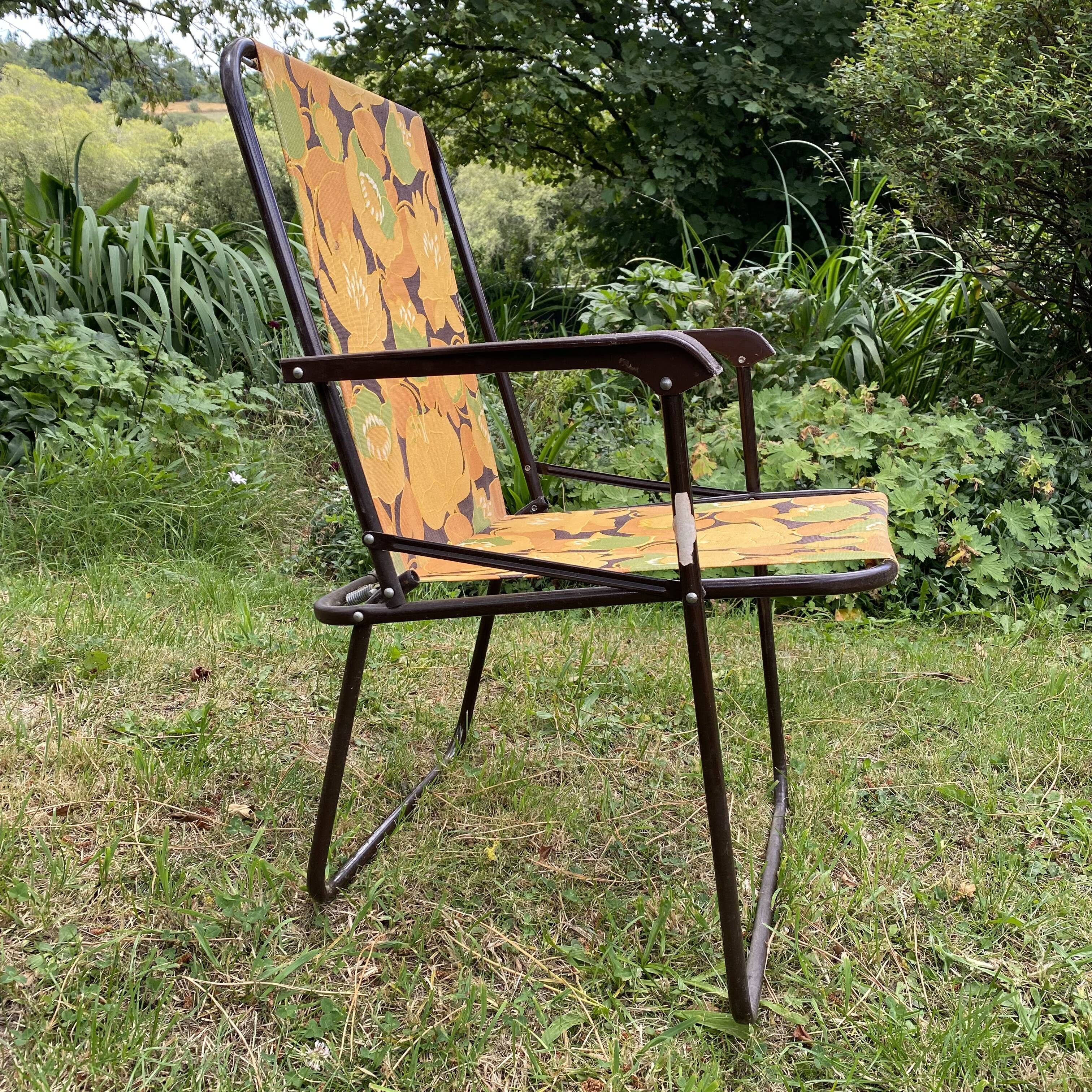 Chaise de camping vintage