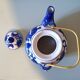 Hand-painted blue floral pattern teapot
