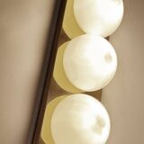 3 vintage limburg sconces, bronze gilded with fine gold, glass