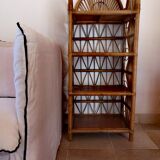 Vintage library in rattan peacock