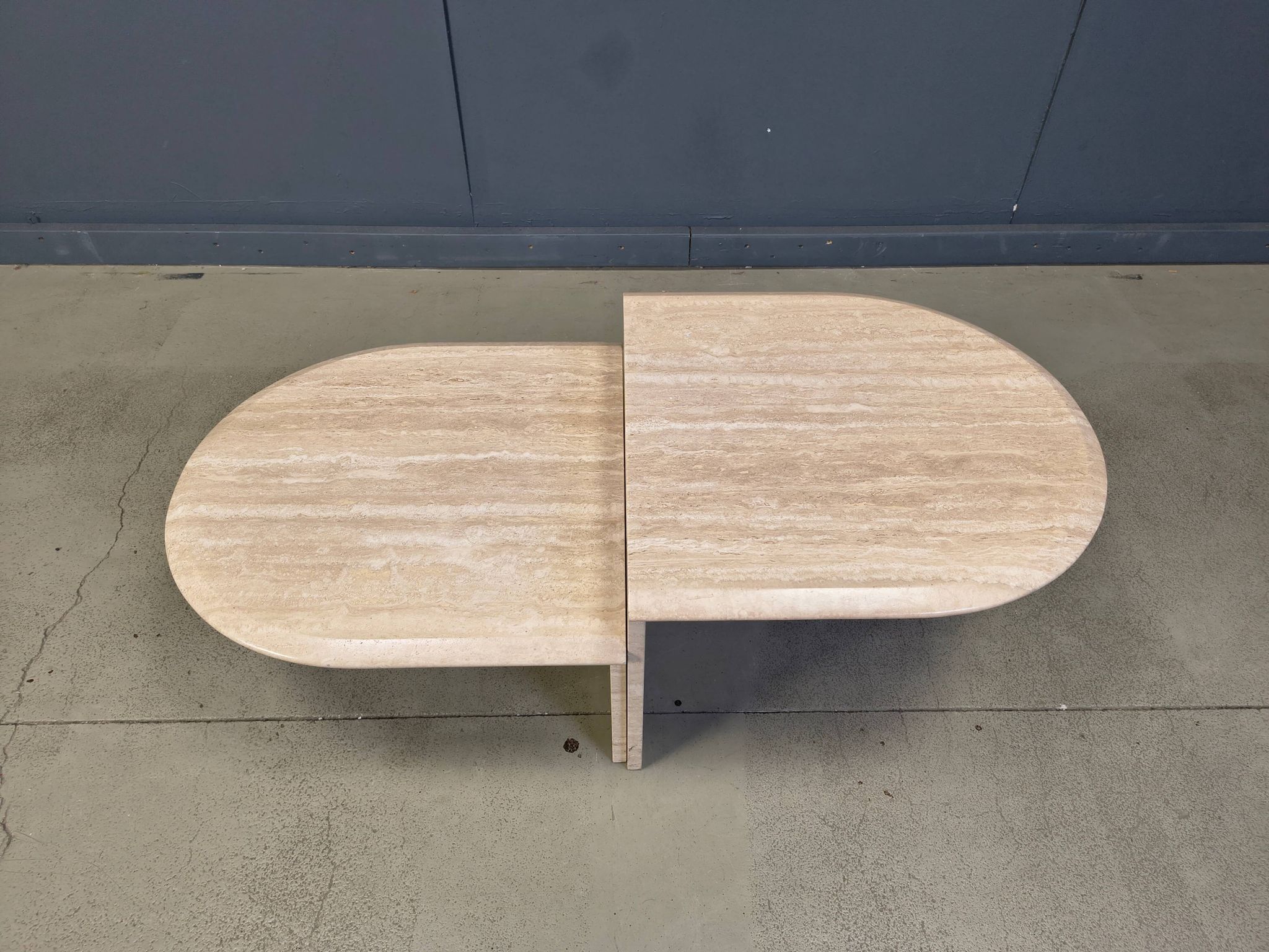 Pair of vintage travertine coffee tables or side tables, 1970s