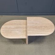 Pair of vintage travertine coffee tables or side tables, 1970s