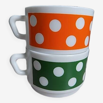 Set of 2 arcopal polka cups