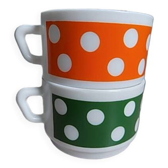 Set of 2 arcopal polka cups