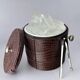 Regency leather ice bucket with tongs, Italy, 1970s