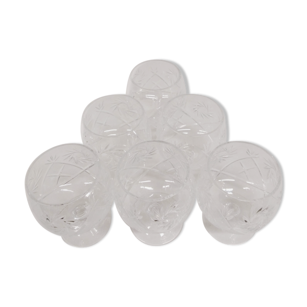 Verre à cognac en cristal taillé HEMAH