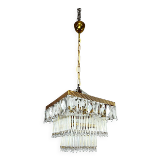 Mid-century Czech crystal ceiling light.