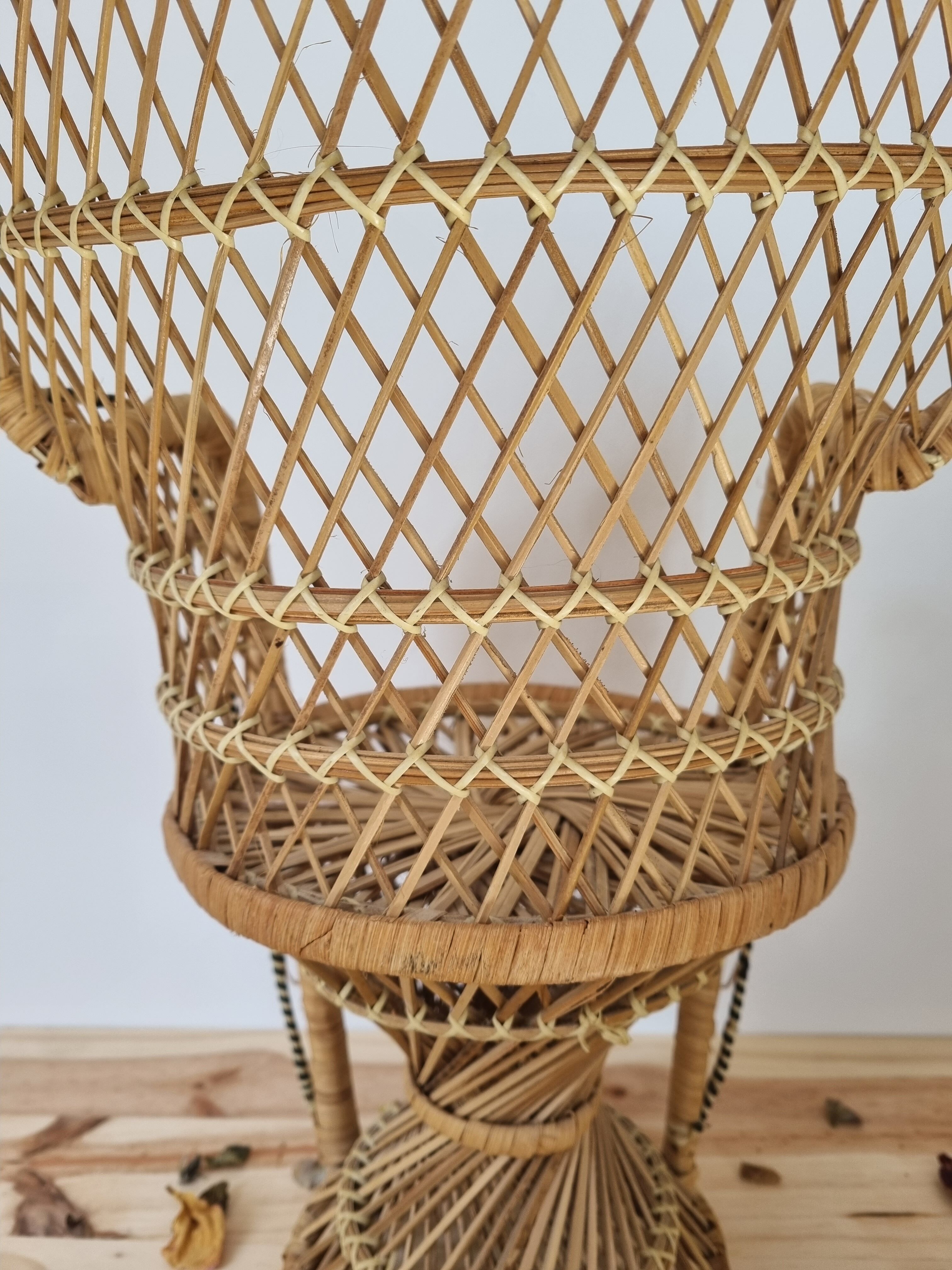 Small vintage rattan chair Emmanuelle