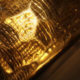 Glass and brass wall light by Carl Fagerlund for Orrefors, 1960.