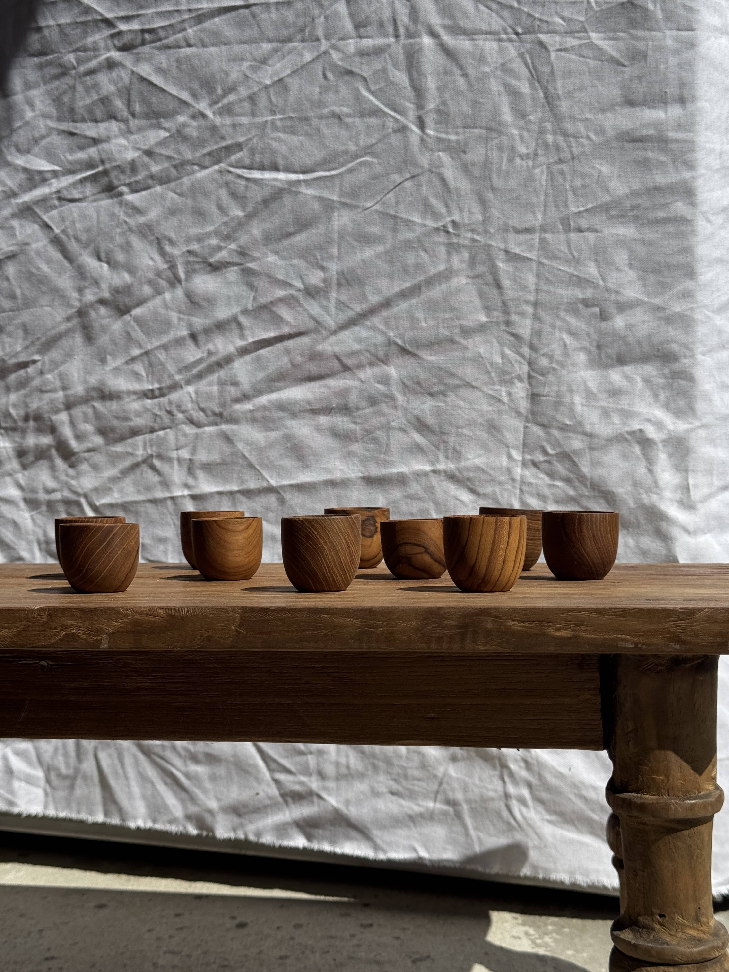 Mini cup, saucer or egg cup in teak H5 D5