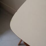 Scandinavian wooden side table with shelf, Poland 1970