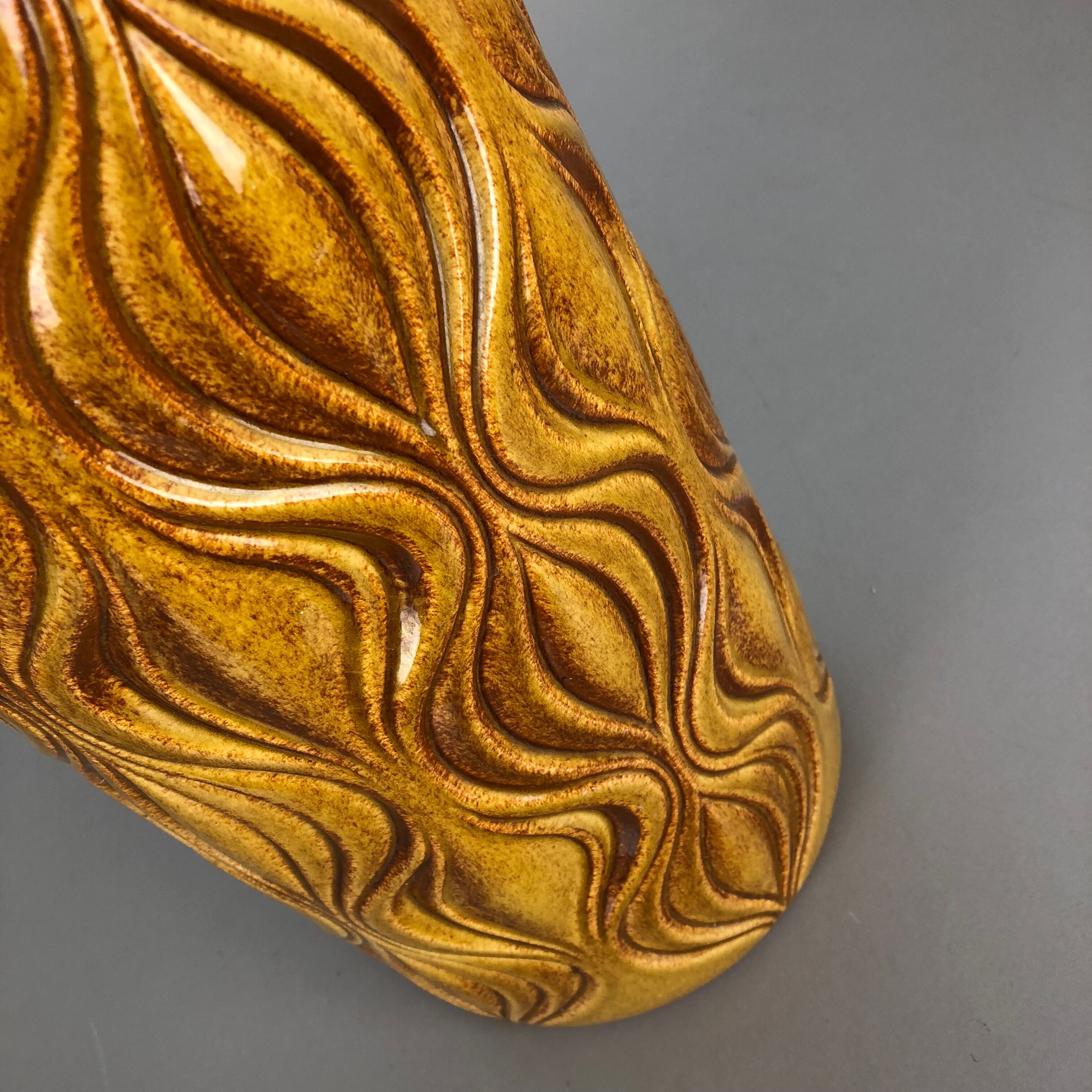 Large Pottery Super Fat Lava Multi-Color 485-45 "Onion" Vase by Scheurich, 1970s