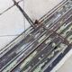 Vintage foldable wrought iron wood garden bench