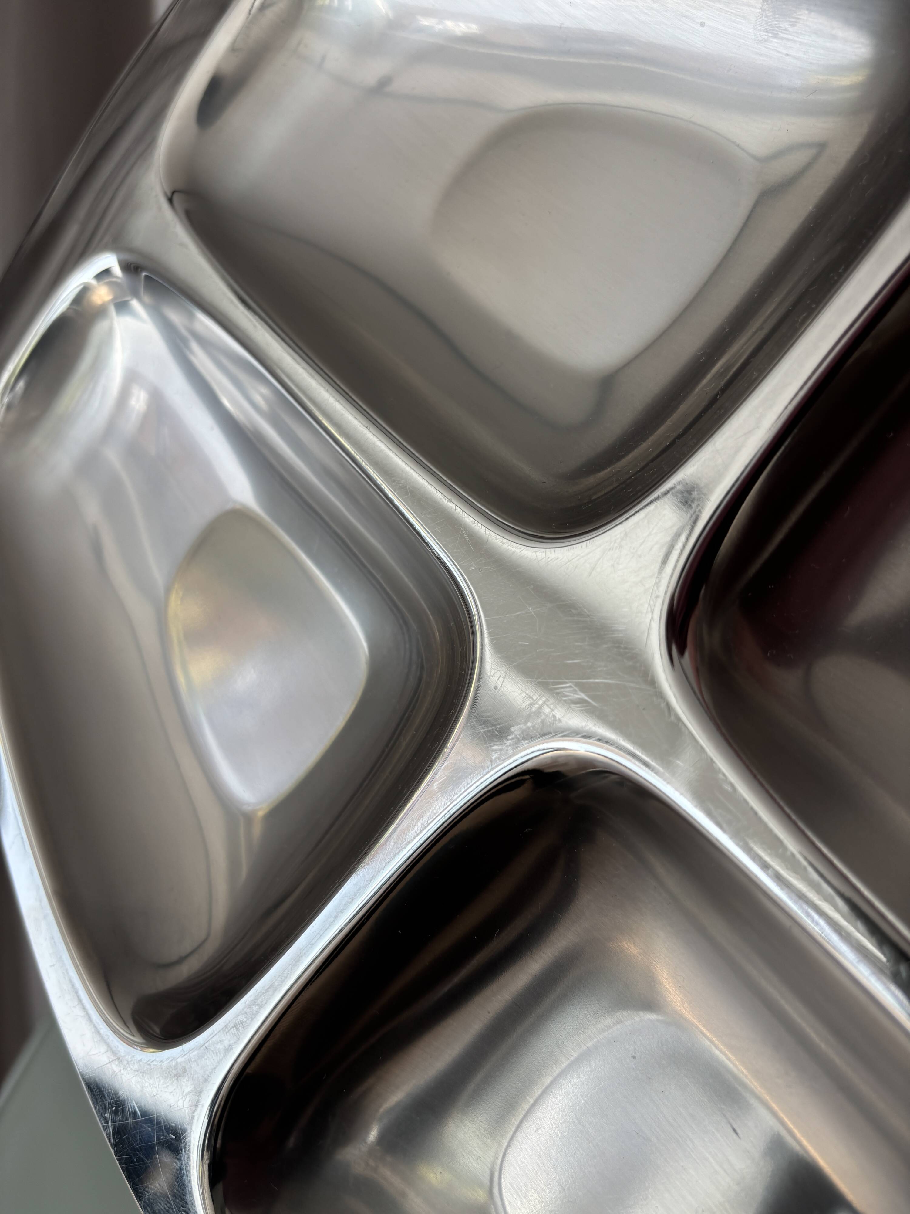 Vintage Alessi 18/10 Stainless Steel Four-Compartment Serving Tray – Italy