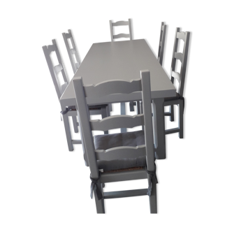 Table chene et chaises