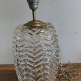 Large 1980s Lamp with Crystal Base/Vase/Handcrafted Lampshade - Unique Piece