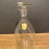 Mid-twentieth glass decanter with cut decoration signed Bayel