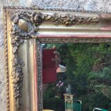 Golden mirror with gold leaf 79 x 53 cm