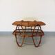 Coffee table with magazine tray in vintage rattan from the 60s