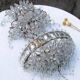 Paire de grandes appliques en laiton et cristal c. 1940s (57 cm)