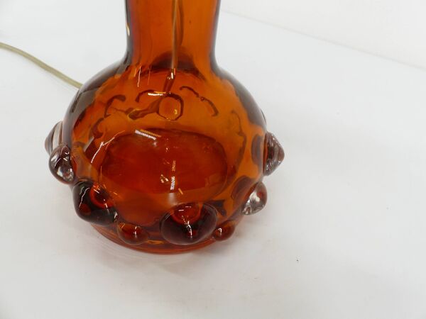 Lampe de table en verre vintage Kosta Boda orange 1960