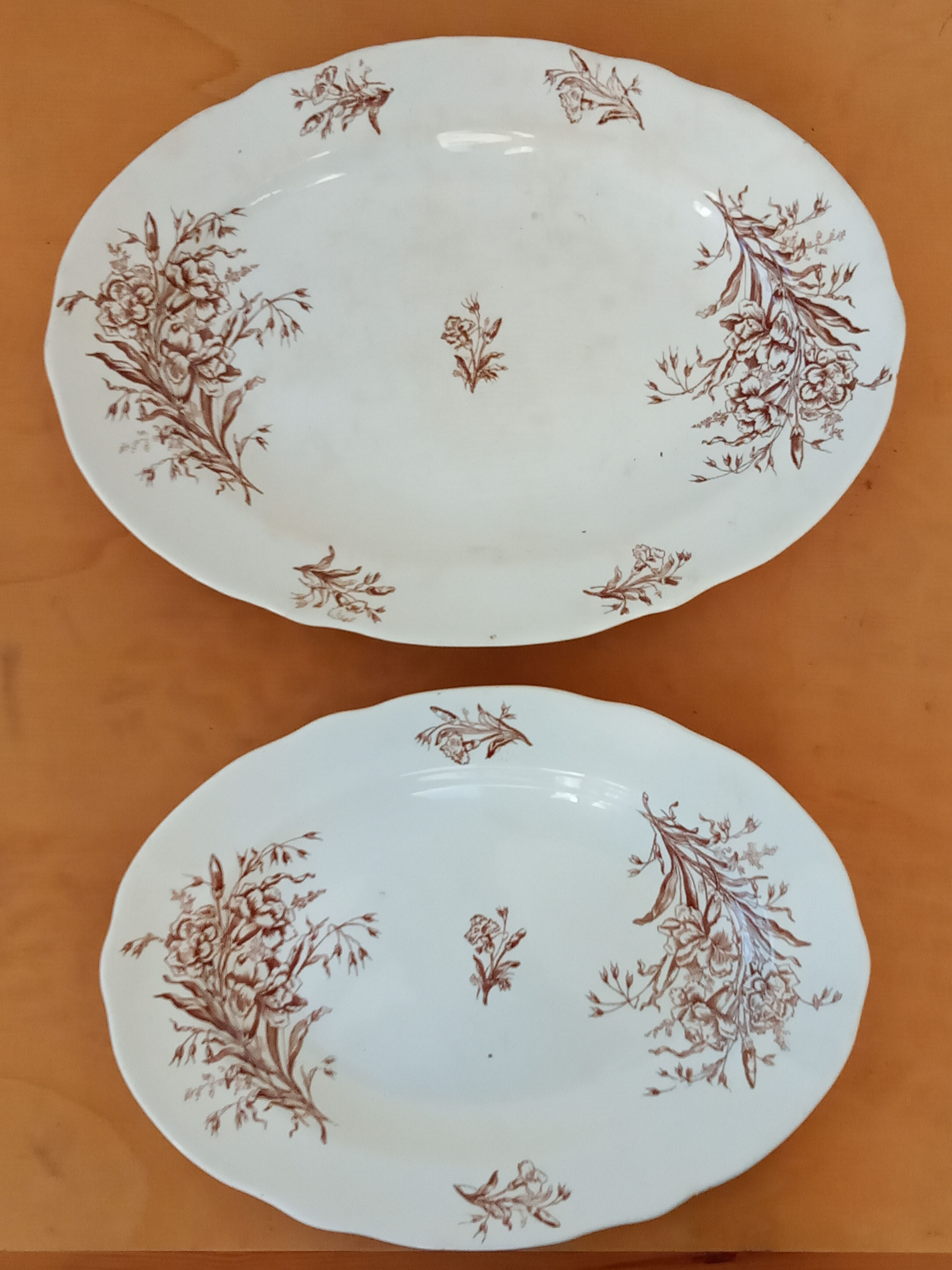 Duo of old oval dishes