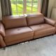 PISA leather sofa 3-seater 205cm Cognac