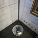 Vintage eyeball floor lamp with tulip base in chromed metal