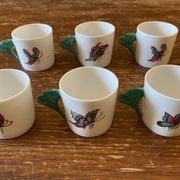 6 Hand Painted Limoges Porcelain Cups and Saucers