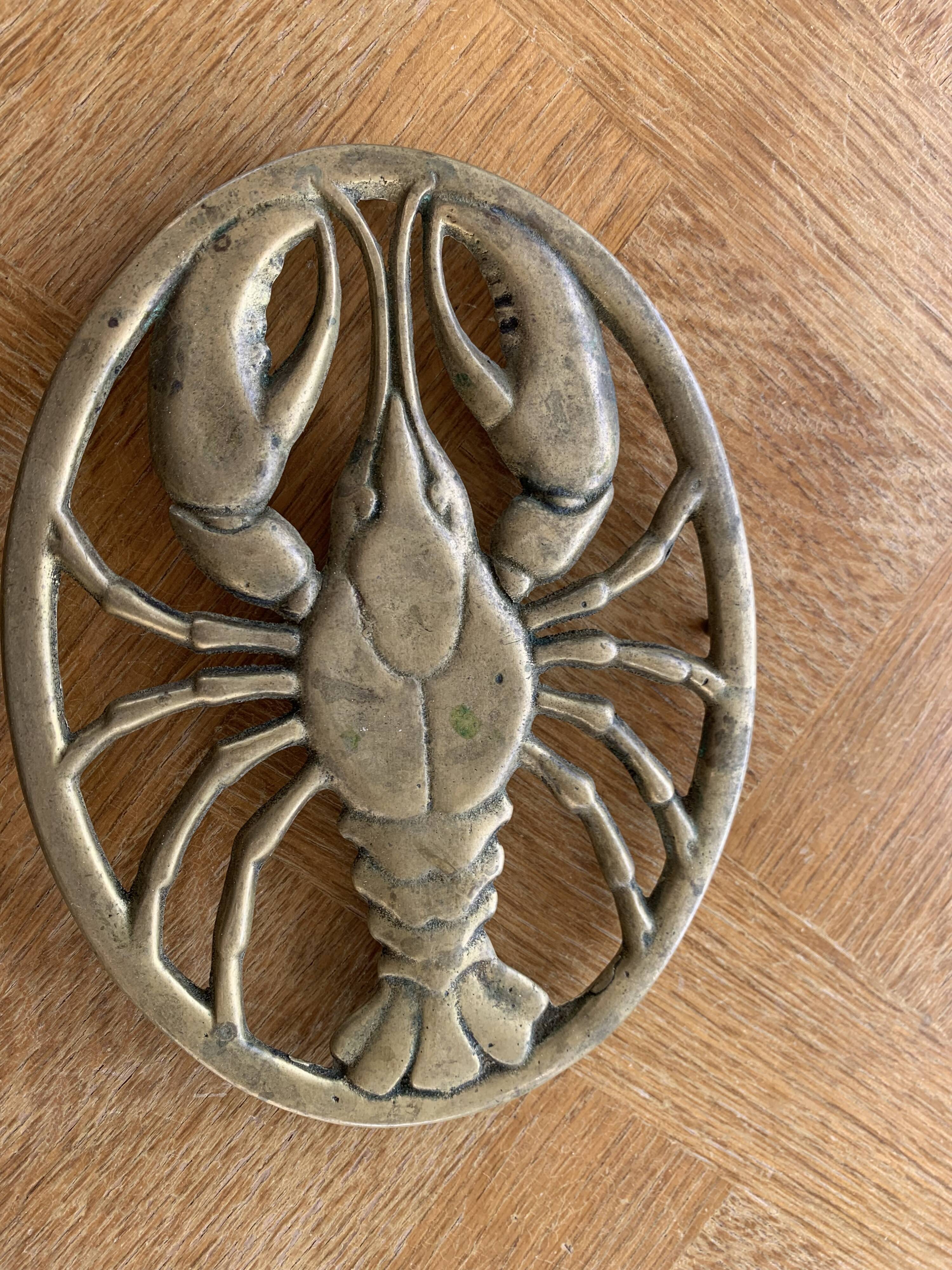 Golden brass underside vintage lobster