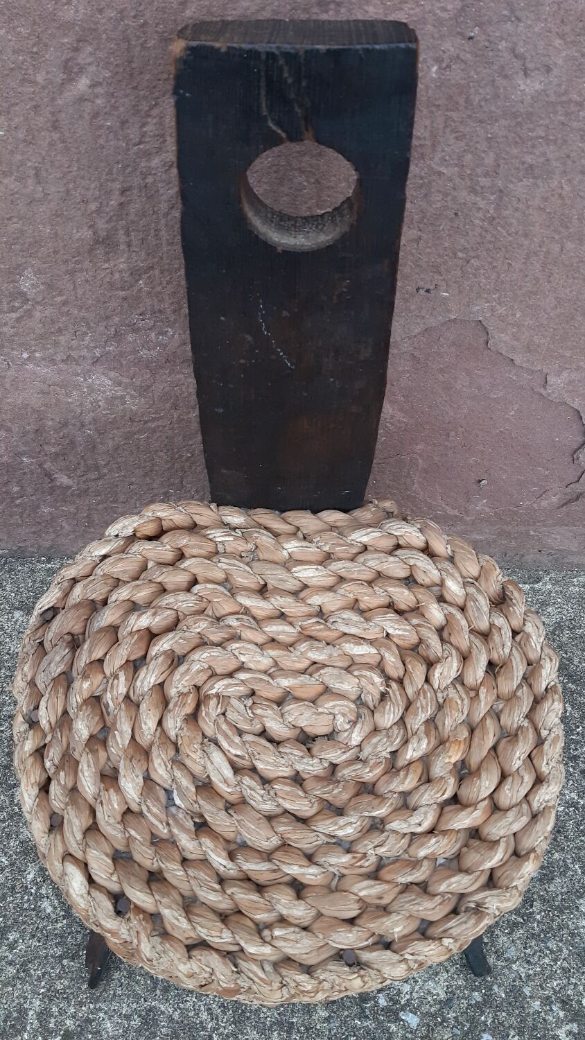 Handmade wickerwork chair from the 60s and 70s