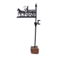 Metal and zinc weather vane, decor a l'attelage charette
