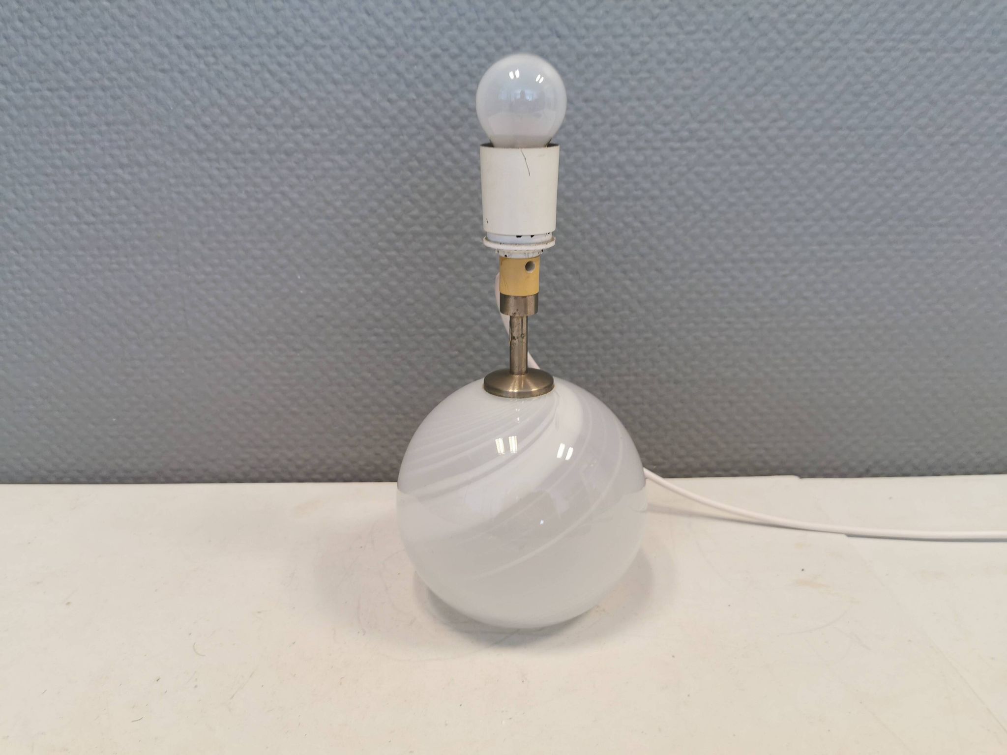 Beautiful table lamp, model Misty by Torben Jørgensen, Holmegaard Glassworks Denmark 1980.