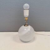 Beautiful table lamp, model Misty by Torben Jørgensen, Holmegaard Glassworks Denmark 1980.