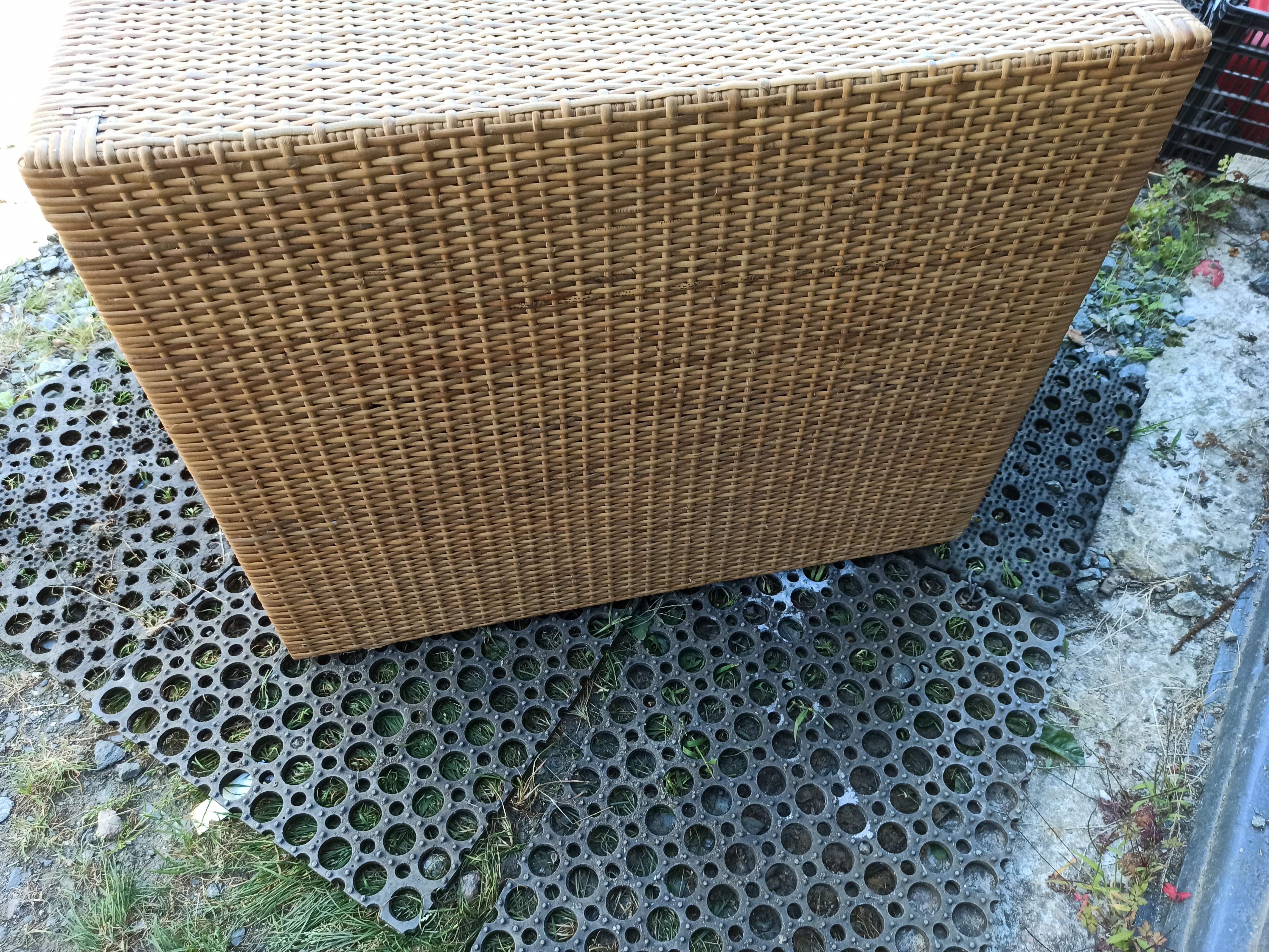 Commode rotin osier 2 tiroirs