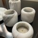 Series of 4 vintage candle holders in Carrara marble