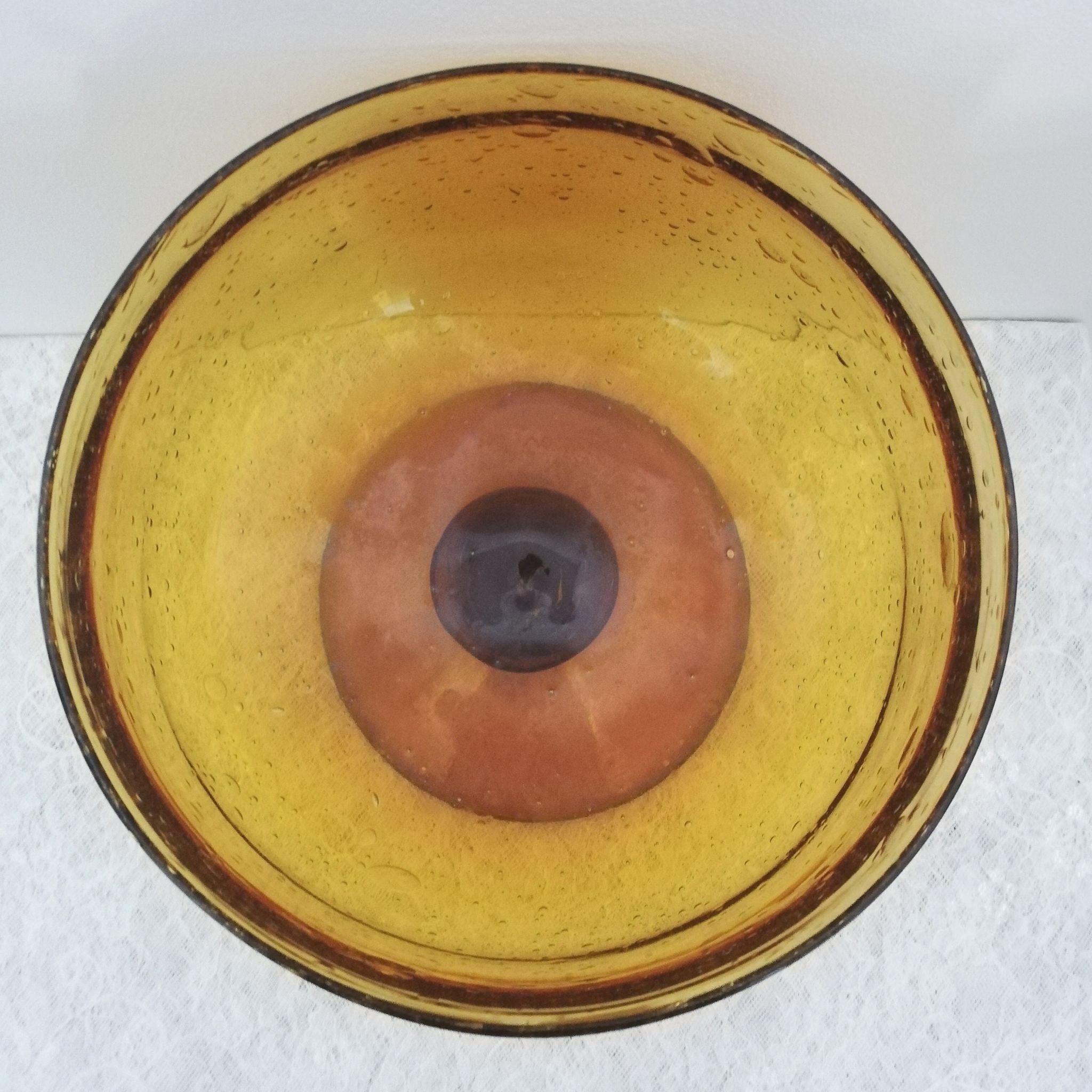 Bubble glass bowl Biot diameter 25cm